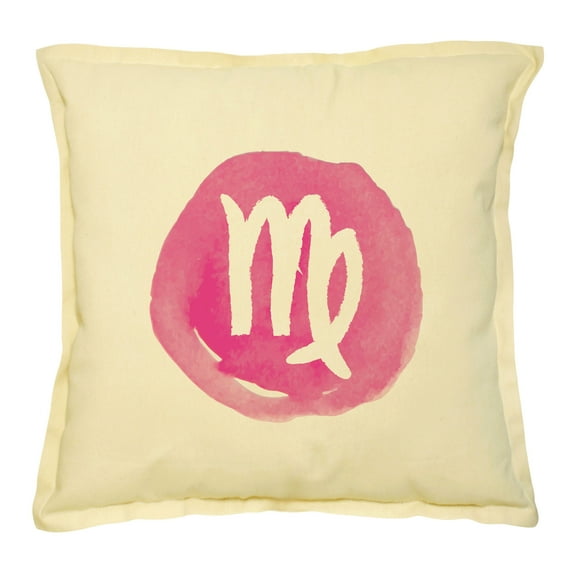 Virgo Zodiac Icon Printed Khaki Decorative Pillows Cover Case VPLC_02 Size 18x18