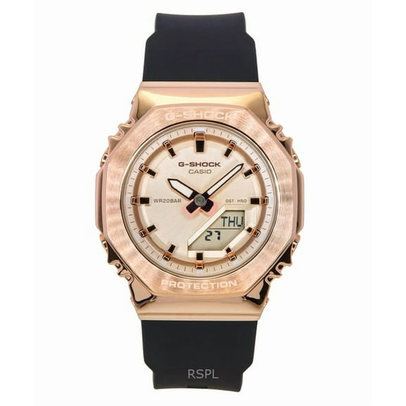Casio G-Shock Analog Digital Bio-Based Resin Strap Gold Dial Quartz GM-S2110PG-1A4 200M Women's Watch