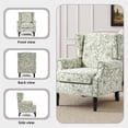 thumbnail image 3 of DREAMSIDEA Wingback Accent Chair Sets of 2 with Nailhead Trim & Retro Wood Legs,Morden ArmChair for Living Room-Rococo Green, 3 of 6