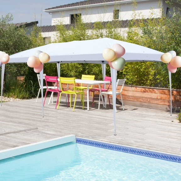 OverPatio 10'x20' Canopy Tent Pop Up Wedding Party Tent Folding Gazebo Beach Canopy W/Carry Bag