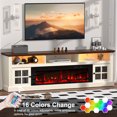 thumbnail image 5 of HARIPUL 70" Fireplace TV Stand for TVs Up to 80" with 36" Electric Fireplace, Entertainment Center with Led Light TV Consoles for Living Room, Firewood, 5 of 6