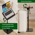 thumbnail image 3 of Adjustable End Table for Couch, 360° Swivel C Shaped Side Table with Height Adjustment, Sofa & Bedside Table for Laptop Use, Working & Reading, TV Tray Alternative, Space Saving, Folding Side Tables, 3 of 9