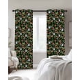 thumbnail image 3 of Mushroom Frog Blackout Curtains 54 Inches Long for Bedroom, Coffee Bread Dark Green Background Thermal Insulated Room Darkening Black Out Window Curtain Panels Grommet Drapes for Living Room, 3 of 8