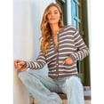 thumbnail image 4 of Women's Lightweights Button Down Long Sleeve Casual Crew Neck Soft Knit Cardigan Sweater Tops White Nutmeg M, 4 of 9