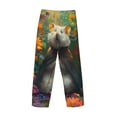 thumbnail image 6 of Balery Colorful Flower Meditating Hamster print Men's Pajama Pants,Ultra Lightweight Pjs,Lounge Pant-Small, 6 of 9