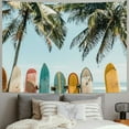 thumbnail image 2 of Creowell  Summer Beach Surfboard Tapestry Vintage Surfs Up Palm Tree Seaside Wall Hanging Nature Wall Tapestries Surfing Home Decorations for Living Room Bedroom Collage Dorm Decor 40x30inch, 2 of 6