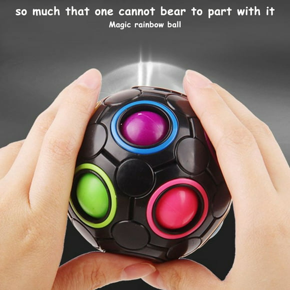 Magic Rainbow Puzzle Ball - ABS, 12-Hole Design, 3 Years+, Enhances Logical Thinking/Hand-Brain Coordination (1-Pack)