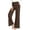 Brown, variant on Women's Pants High Waisted Wide Leg Front Seams Solid Trousers