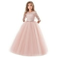 thumbnail image 3 of GYRATEDREAM Girls Dress Long Bridesmaid Wedding Tulle Dresses Sequin Lace Wedding Party Flower Dress Kids Tulle Prom Ball Gowns,Size 7-8 Years, 3 of 5