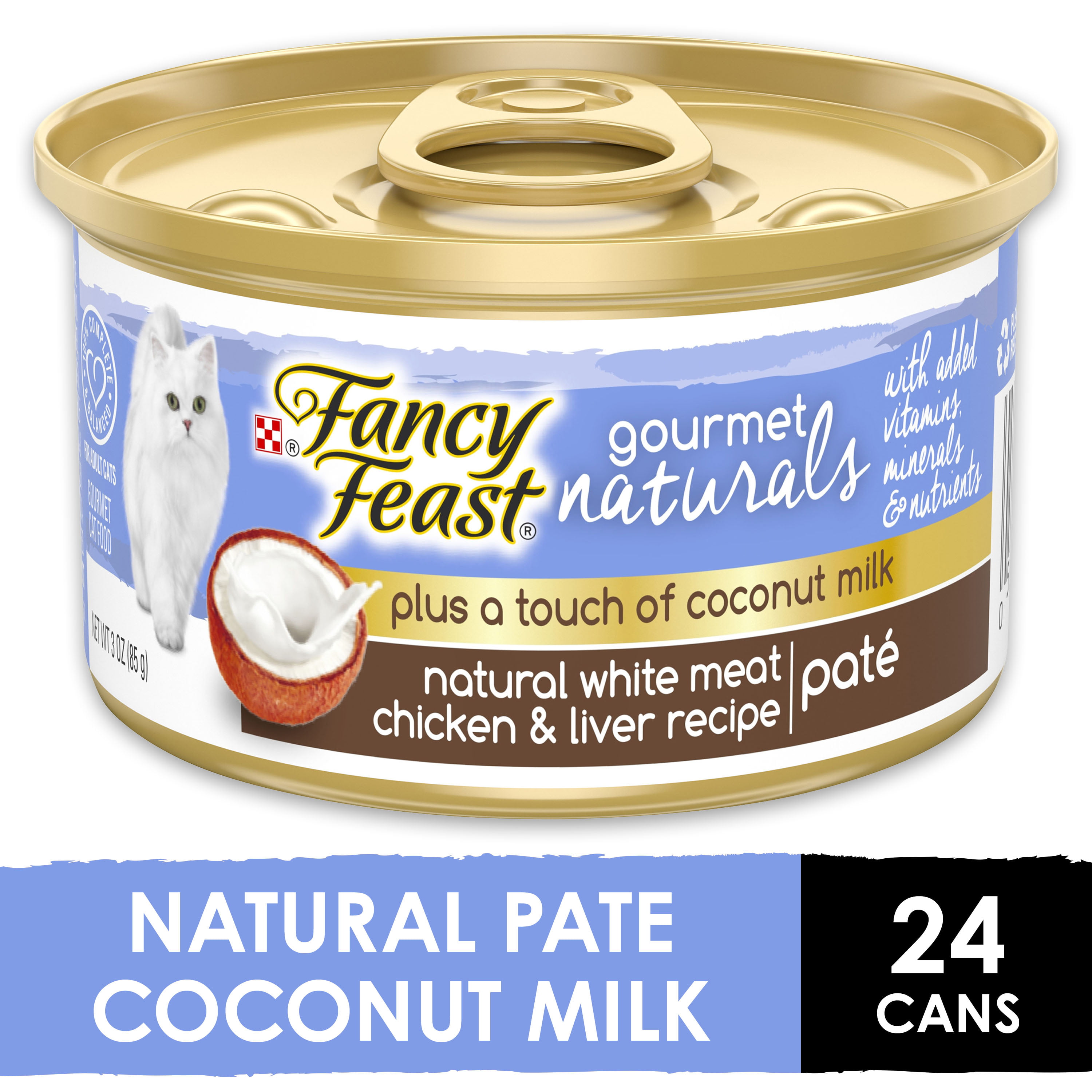 (24 Pack) Fancy Feast Grain Free, Natural Pate Wet Cat Food, Gourmet