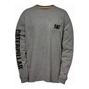 Caterpillar Men's Trademark Banner Long Sleeve Tee Shirts with Center Back Neck Wire Management Loop and CAT Logo, Dark Heather Grey, 2X Large