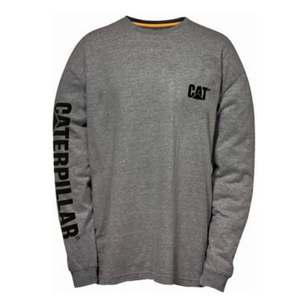 Summit Resource International 254100 CAT Long Sleeve Trademark T-Shirt, Dark Heather Gray - Extra Large