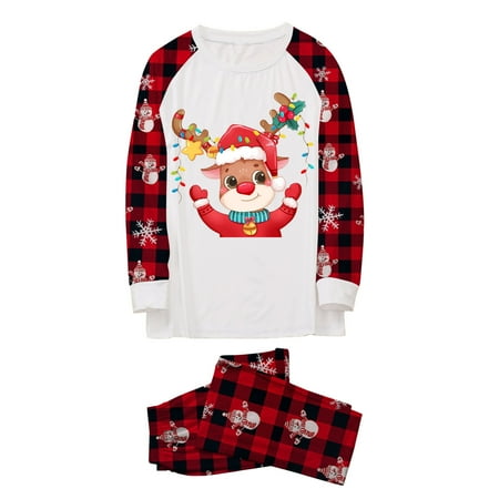 

NECHOLOGY New Years Pajamas for Family of 3 Christmas Pajamas for Family Matching Christmas Family Pajamas Short Sleeve Suit White Medium