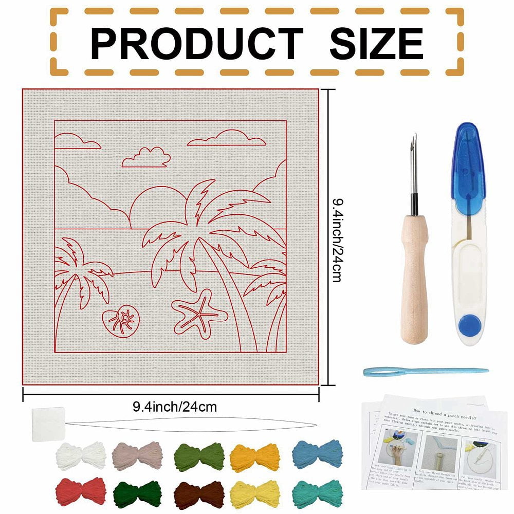 DIY Embroidery Kits including Scissor Ripper Sewing Needle Thread Instruction Tree 240x240mm DIY