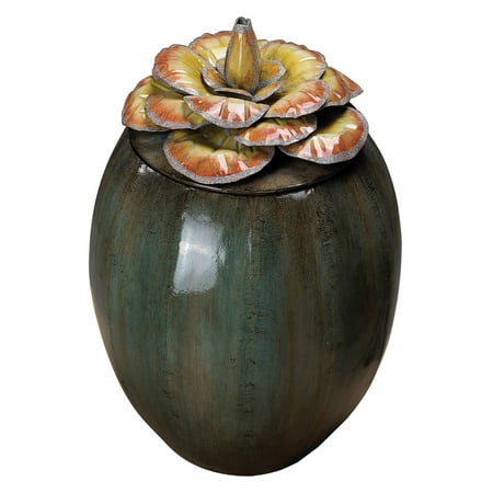Sterling 11.25H in. Flower Trinket Box - Green