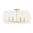 thumbnail image 2 of Ellie 6-Light Semi-Flush in Modern Brushed Gold with Bleached White Raphia Rope, 2 of 10