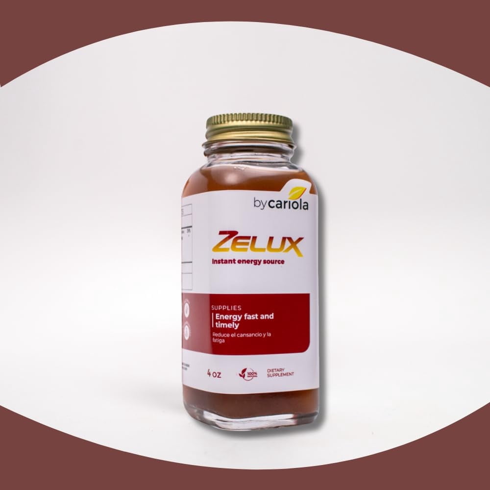 BY CARIOLA Zelux Supplement 4 oz Energy Source - Men's Test Booster - Natural Stamina - Endurance - Energy Booster - Damiana, Tribulus Terrestri, Ginkgo Biloba, Maca