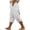 White, variant on cocolona Womens Summer Casual Plus Size Capri Pants Elastic Waist Straight Lace Wide Leg Cropped Yoga Pants with Pockets