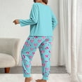 thumbnail image 4 of FAHXNVB Womens Plus Size Pajamas Set 2 Piece Long Sleeve Sleepwear Top and Long Pants Super Soft Hearts Printed Loungewear Pjs Sets, 4 of 4