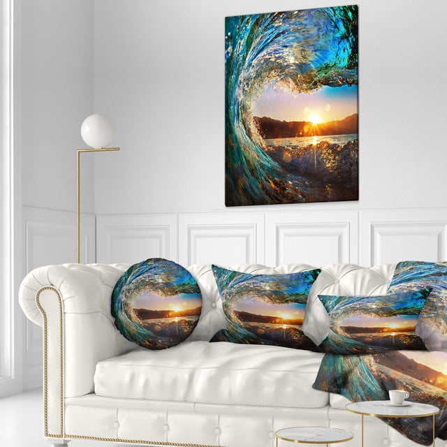 Design Art - Vagues Colorées de l'Océan Tombant