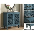 thumbnail image 5 of Noble house Vintage Hollow-Carved Accent Cabinet, 2-Door Sideboard, Adjustable Shelf & Solid Wood Legs,Antique Blue, 5 of 8