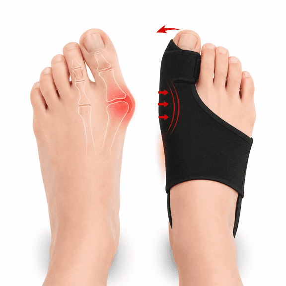Bunion Corrector for Women/Man Big Toe Straightener Bunion Corrector,Relief splints Reduce Pain and Correct Toe Alignment,Brace Day/Night,fit for R/L,Washable(Black 2-Pack,Size L)