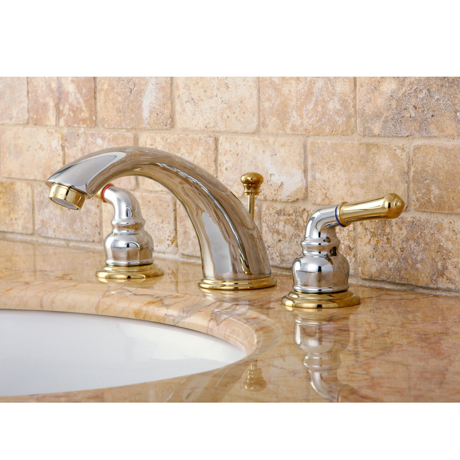 Kingston Brass KB967 Magellan 1.2 GPM Widespread Bathroom Faucet - Brushed Nickel/Polished