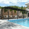 thumbnail image 3 of VEIKOUS 12' x 20' Hardtop Gazebo, Outdoor Wall-Mounted Lean-To Pergola w/ Drainage System for Patio, 3 of 15