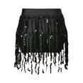 thumbnail image 2 of iEFiEL Kids Girls Shiny Sequins Tassels Briefs Bottoms Dance Performance Competition Underwear Black 10, 2 of 5