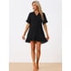 thumbnail image 3 of Vestido Allegra K Bikini de playa con volantes Negro S Mujer, 3 of 5