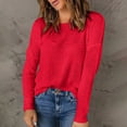 thumbnail image 4 of Nxznwn Womens Long Sleeve Shirts Casual Lightweight Crewneck Knit Pullover Tops Solid Loose Fall Fashion Tunic Sweaters, 4 of 8