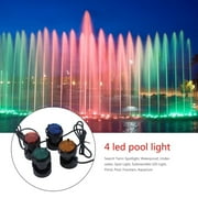 Cimiva Waterproof Submersible RGB LED Pond Spot Lights For Underwater Pool Fountain Aquarium Spotlights With 4 Colors Lenses
