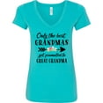 thumbnail image 3 of Inktastic Only the Best Grandmas Get Promoted to Great Grandma Women's V-Neck T-Shirt, 3 of 5