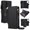 Black, variant on Dteck Magnetic Zipper Wallet Flip Case for Samsung Galaxy A52 5G with Crossbody Shoulder Strap, Shockproof Multi-Function Detachable 2-in1 RFID Blocking Card Slot and Cash Slot Cover, Dark Purple