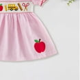 thumbnail image 3 of Duqingm Toddler Baby Girl Back to School Outfit Apple Sleeveless Dress Fly Sleeve Smocked Dresses Girls Summer Clothes Dresses for Toddler Girls Pink,3-4 Years, 3 of 4