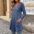 thumbnail image 5 of Ynynloco Long Sleeve for Womens Tops with 2 Pockets Fall Oversized Blouses Pullover Solid Color Dressy Casual T-Shirts Outfits, 5 of 9