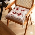 thumbnail image 2 of Luoshdecor Farmhouse Floral Chair Cushion,Fabric Non Slip Soft Comfortable Chair Pads with Bow Tassel for Kitchen Chairs Office Decor 15.7 in, 2 of 6