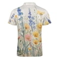thumbnail image 5 of Wildflowers Floral Men Zipper T-shirt Summer Casual Short Sleeve T-shirt Top, 5 of 7