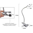 thumbnail image 4 of Lámpara de escritorio regulable de 6 W, regulable flexible/temperatura ajustable, 3 modos de luz, lámpara de noche USB, lámpara con clip, metal plateado, diseño de cuello de cisne, 4 of 5