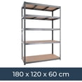 thumbnail image 3 of G-Rack | Garage Shelving Units: 71" H X 47" L X 24" W - 1 Bay - Grey - 5 Tier | 1, 3 of 6