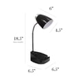 thumbnail image 5 of Homestock Beachy Beauty Compartmental Desk Lamp With Phone/Tablet Stand, Bendable Gooseneck, Black, 5 of 5