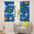 thumbnail image 3 of Airplane Window Curtains & Drapes Cartoon Aircraft Print Blackout Curtains 38"x45" Set of 2 Panels,Helicopter Flying Plane Curtains Navy Blue Window Treatments,Airplane Decor Room, 3 of 6