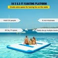 thumbnail image 3 of BENTISM Inflatable Dock Platform Inflatable Floating Dock 10x6.5 ft w/ Electric Air Pump, 3 of 9