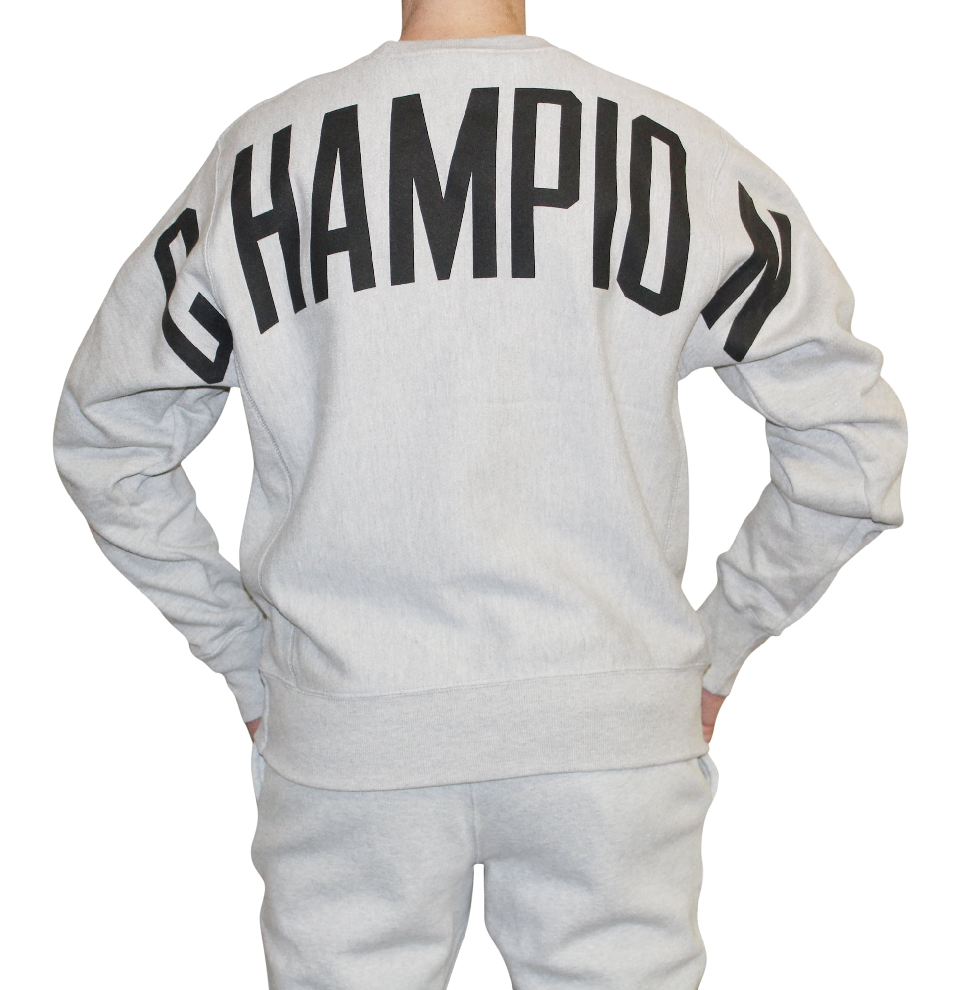 champion reverse weave oversized logo crew neck sweatshirt