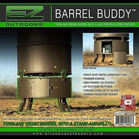 ASF All Seasons Feeders - Barrel Buddy - Turn Any 55 Gallon Barrel into a Low Profile Corn Feeder