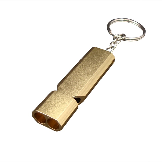 Aluminum Double Tubes Whistle High Decibel Outdoor Life-saving Tubes Whistle; High Decibel Emergency Whistle
