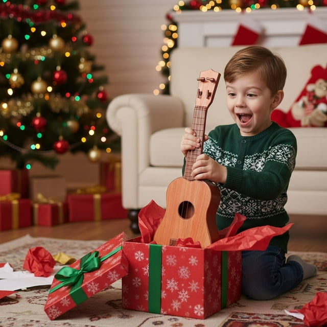 Kids Ukulele Guitar Toy For Boys Girls Musical Educational Toy With Nylon Strings Portable Durables Mini Guitar For Beginners