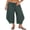Green, variant on LMLYSoH Women Retro Plaid Pants with Lace Trim Drawstring Lantern Leg Cropped Pants
