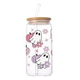 thumbnail image 2 of Decorr Halloween Printed Can Shaped Glass Cup, 5.7" Iced Coffee Tumbler with Bamboo Lid & Straw, Ghost Bat Pumpkin Pattern Reusable Glass Drinkware for Halloween Party, Home Bar, Cold Beverages, 2 of 7