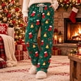 thumbnail image 2 of Hvogkswy Christmas Pajama Pants for Women Winter Drawstring High Waist Fleece Sleep Pants Holiday Loungewear Trousers with Pockets, 2 of 6
